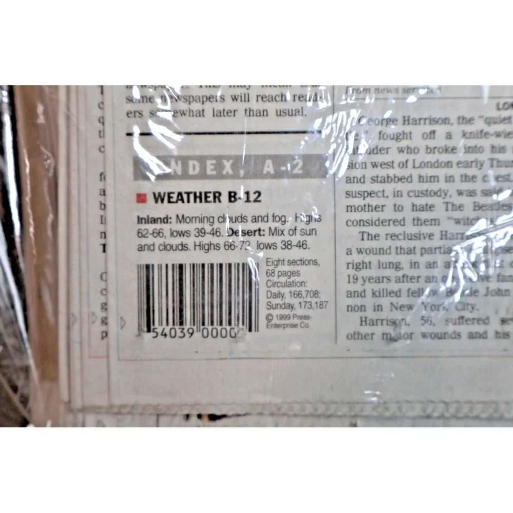 The‎ Press-Enterprise Millennium Edition Newspaper January 1 2000 Y2K Headlines